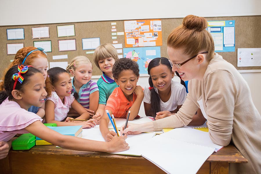 Teacher with Students