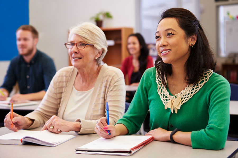 Adult Students in Classroom