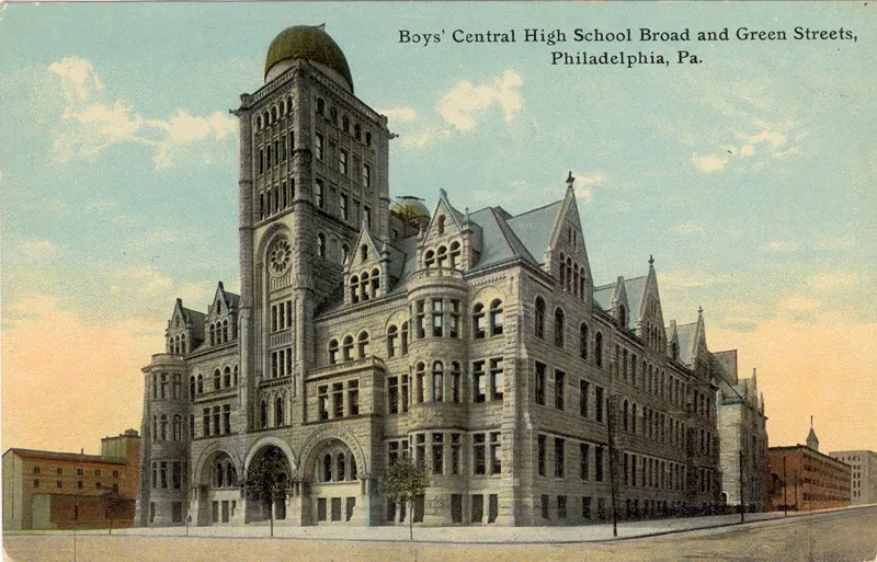 Antique Boys Central High School Postcard