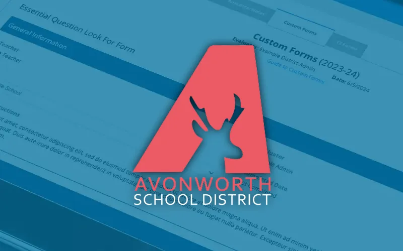 Avonworth School District logo over PAETEP screen