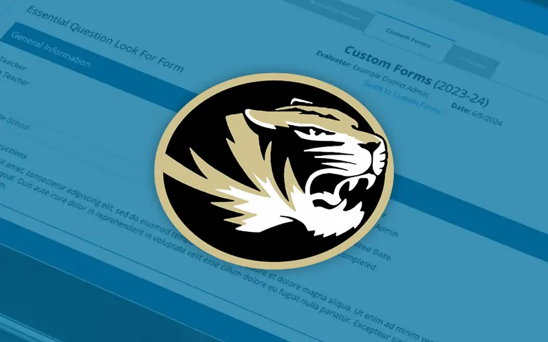 Bristol Township School District logo overlaying a PAETEP Custom Forms Screen