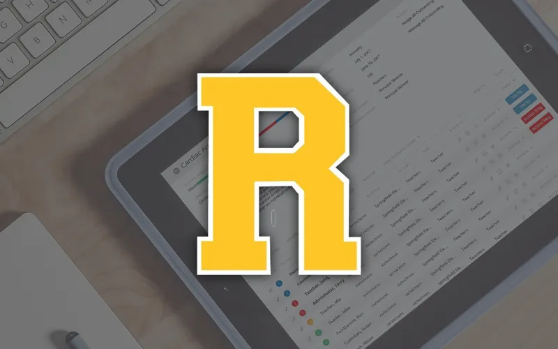 Riverview School District Logo superimposed over a Comply screen